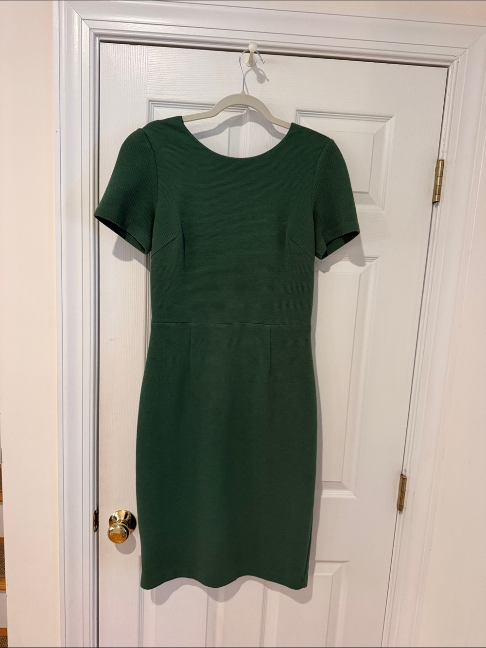 Boden Short-Sleeve Green Sheath Dress, US size 10; UK 14 , regular length